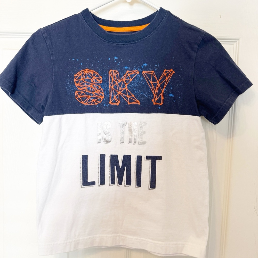 Navy and White Kids T-Shirt - Sky is the Limit